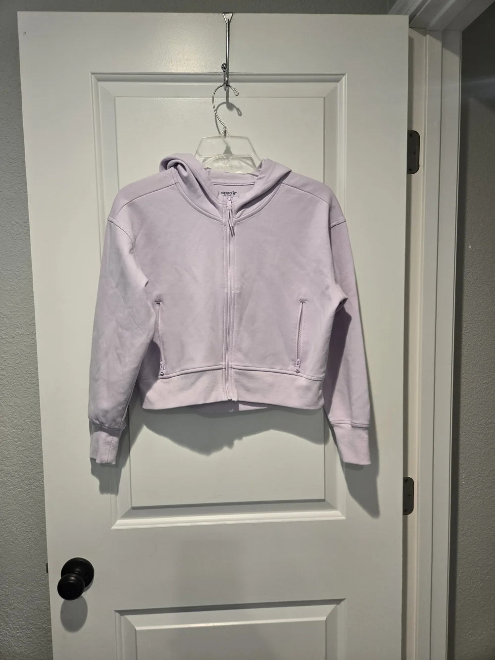 Old Navy Dynamic Fleece Zip-Front Performance Lavender Hoodie Girls Size L 10/12